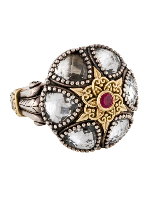 Konstantino Quartz & Synthetic Ruby Pythia Ring