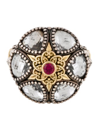 Konstantino Quartz & Synthetic Ruby Pythia Ring