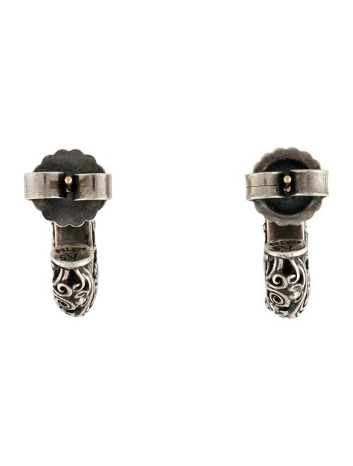 Konstantino Floral Etched Motif Hoop Earrings