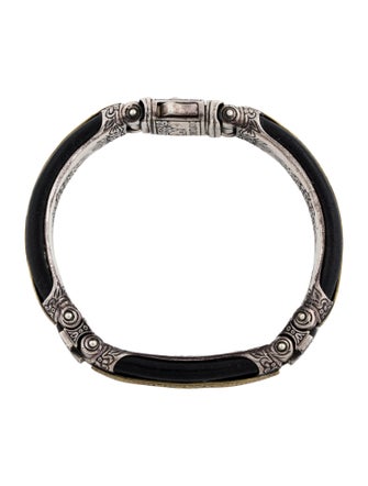 Konstantino Two-Tone Leather Byzantine Bracelet