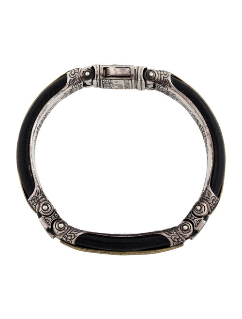 Konstantino Two-Tone Leather Byzantine Bracelet