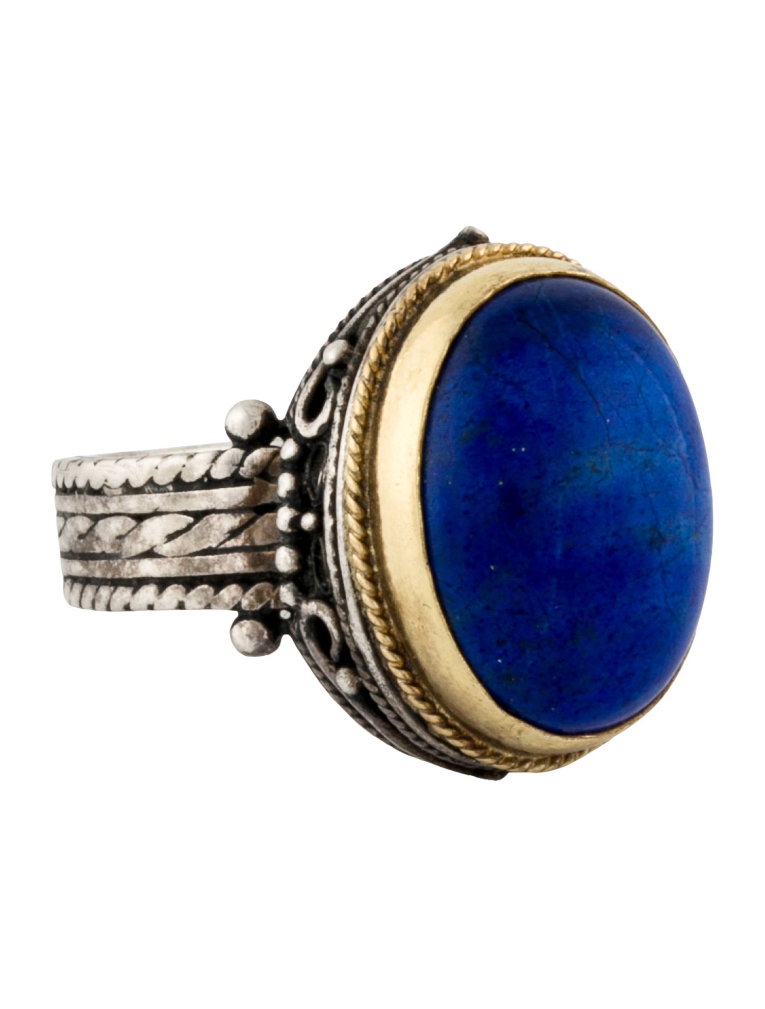 Konstantino Two-Tone Lapis Lazuli Cocktail Ring
