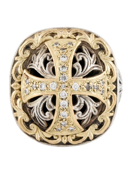 Konstantino Diamond Cross Cocktail Ring