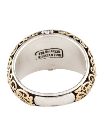 Konstantino Two-Tone Cross Signet Ring