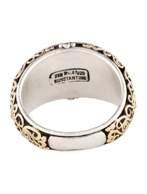 Konstantino Two-Tone Cross Signet Ring