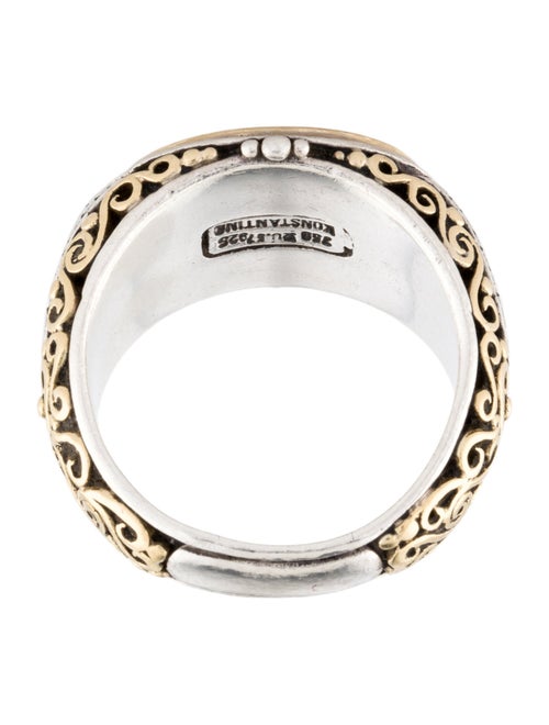 Konstantino Two-Tone Cross Signet Ring