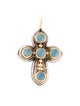 Konstantino Aquamarine Two-Tone Cross Pendant