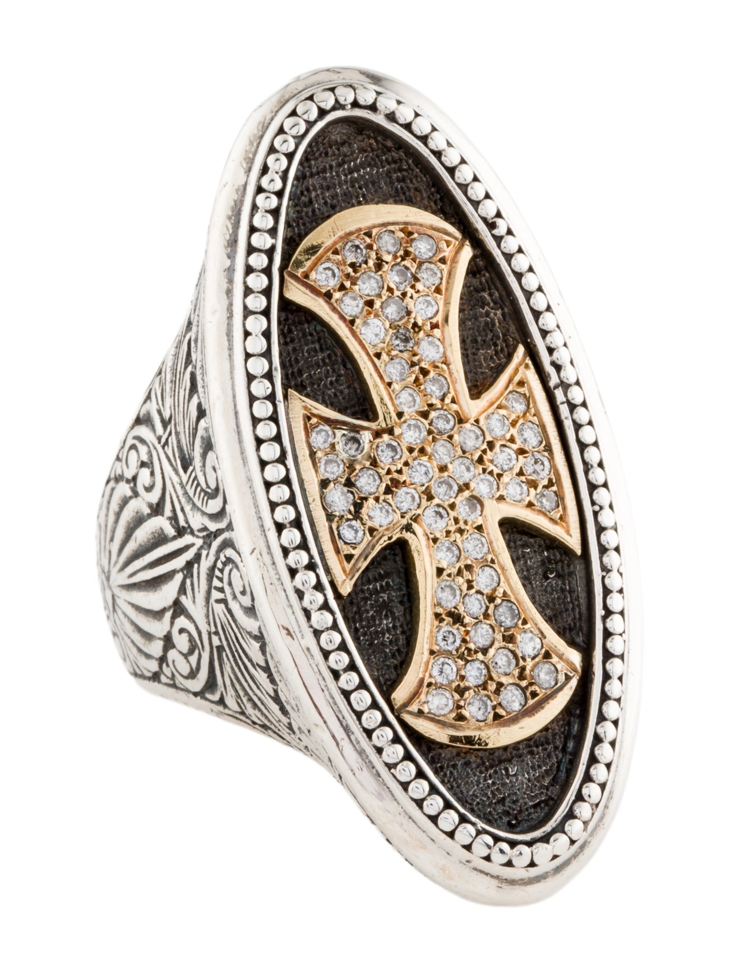 Konstantino Diamond Large Cross Cocktail Ring
