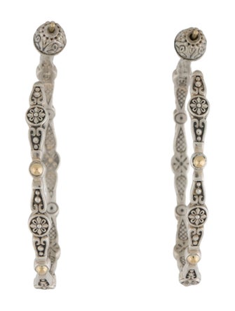 Konstantino Two-Tone Large Dotted Hoop Earrings