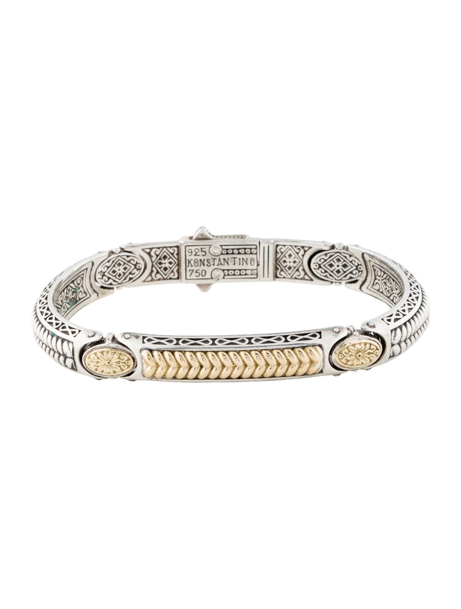 Konstantino Two-Tone Carved Link Bracelet