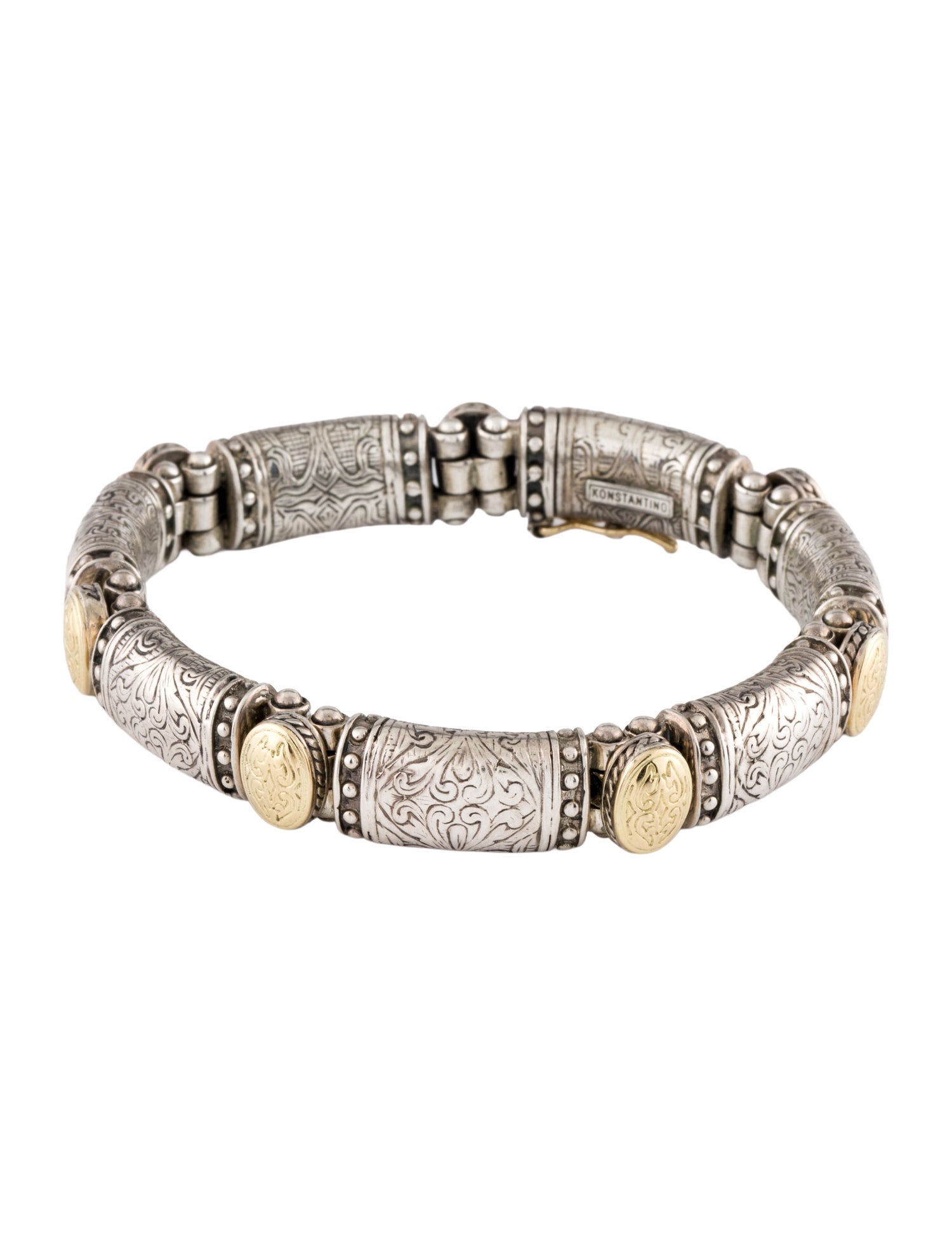 Konstantino Two-Tone Carved Link Bracelet