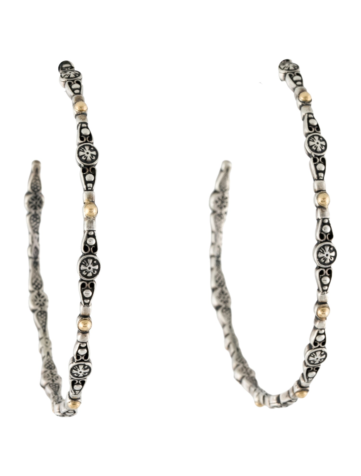 Konstantino Two-Tone Large Hoop Earrings