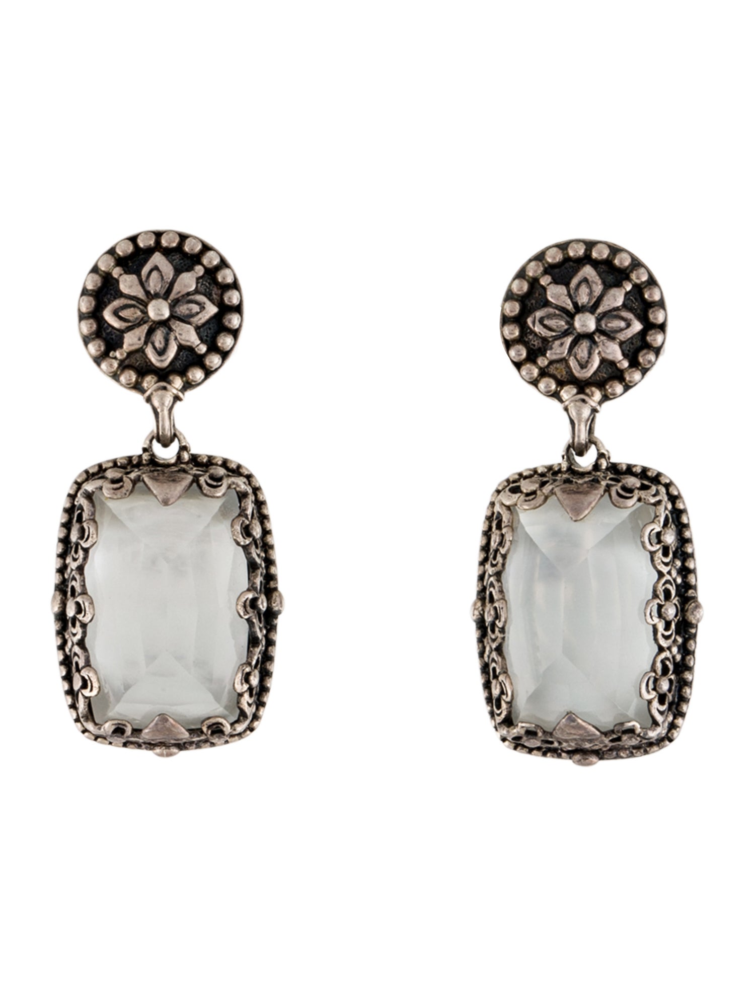 Konstantino Mother Of Pearl & Quartz Doublet Drop Earrings