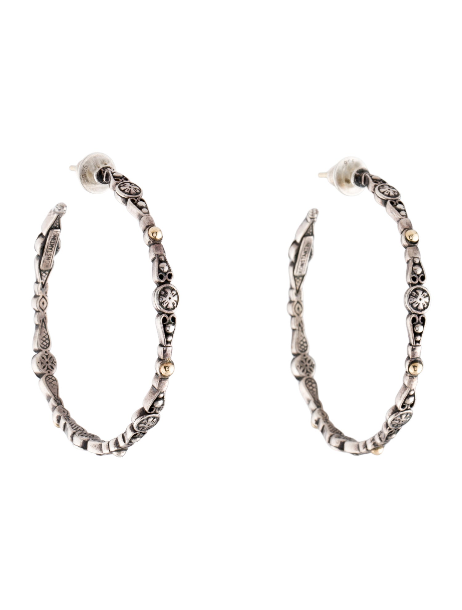 Konstantino Two-Tone Large Dotted Hoop Earrings