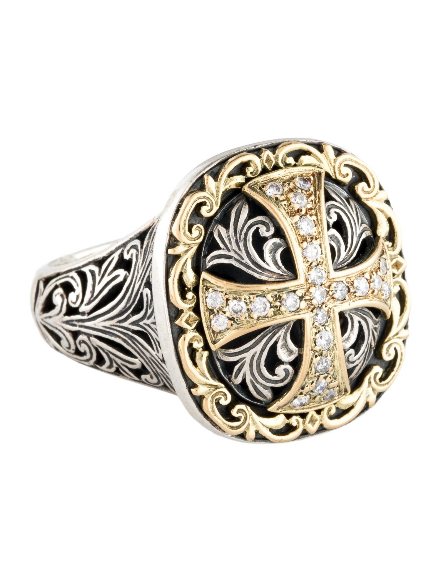 Konstantino Diamond Cross Cocktail Ring