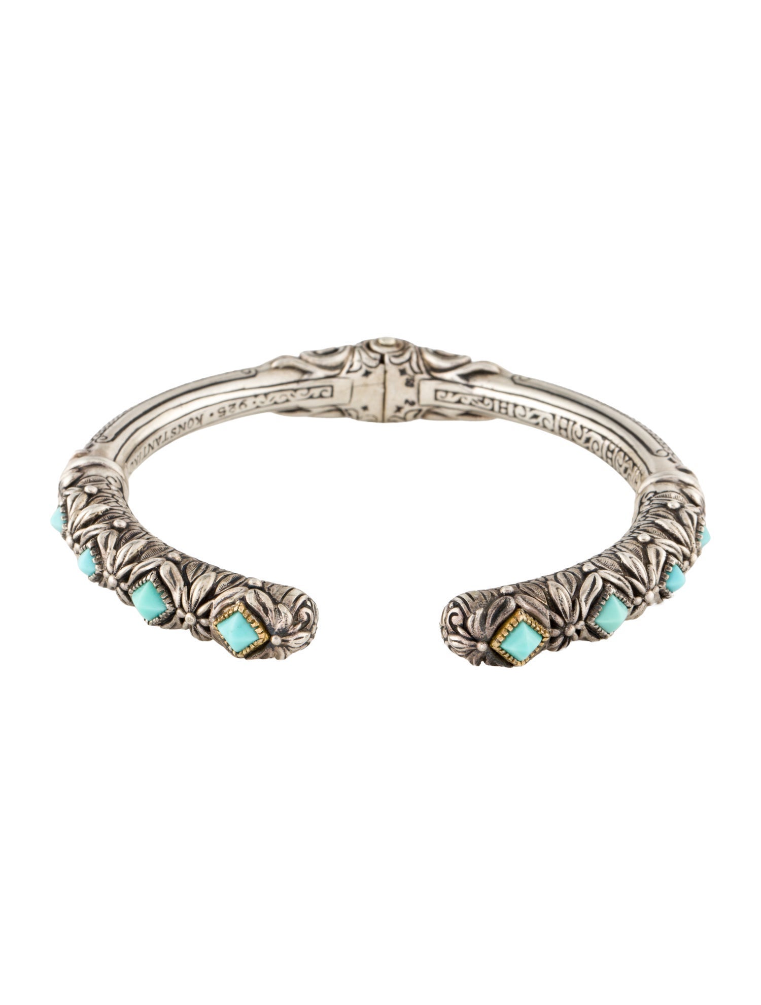 Konstantino Turquoise Hinged Cuff Bracelet