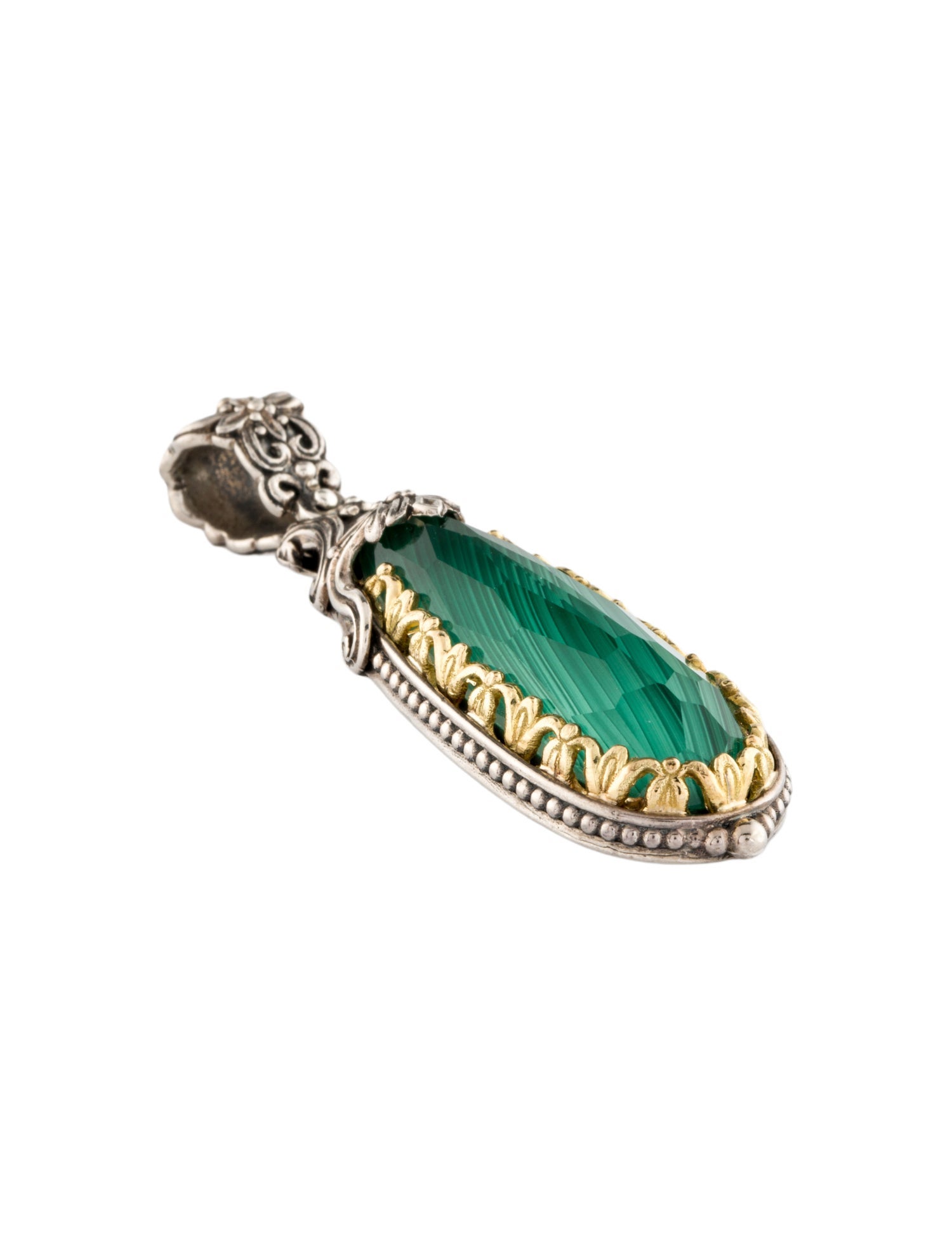 Konstantino Quartz & Malachite Doublet Pendant Necklace