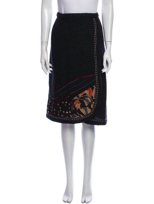 Koos Van Den Akker Wool Knee-Length Skirt Wool
