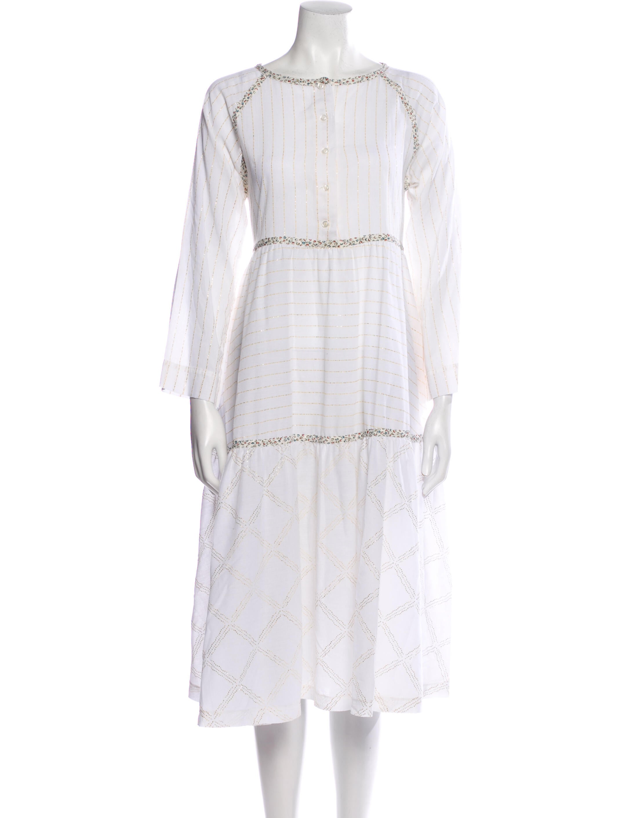 Koos Van Den Akker Crew Neck Midi Length Dress Dresses, Clothing The RealReal