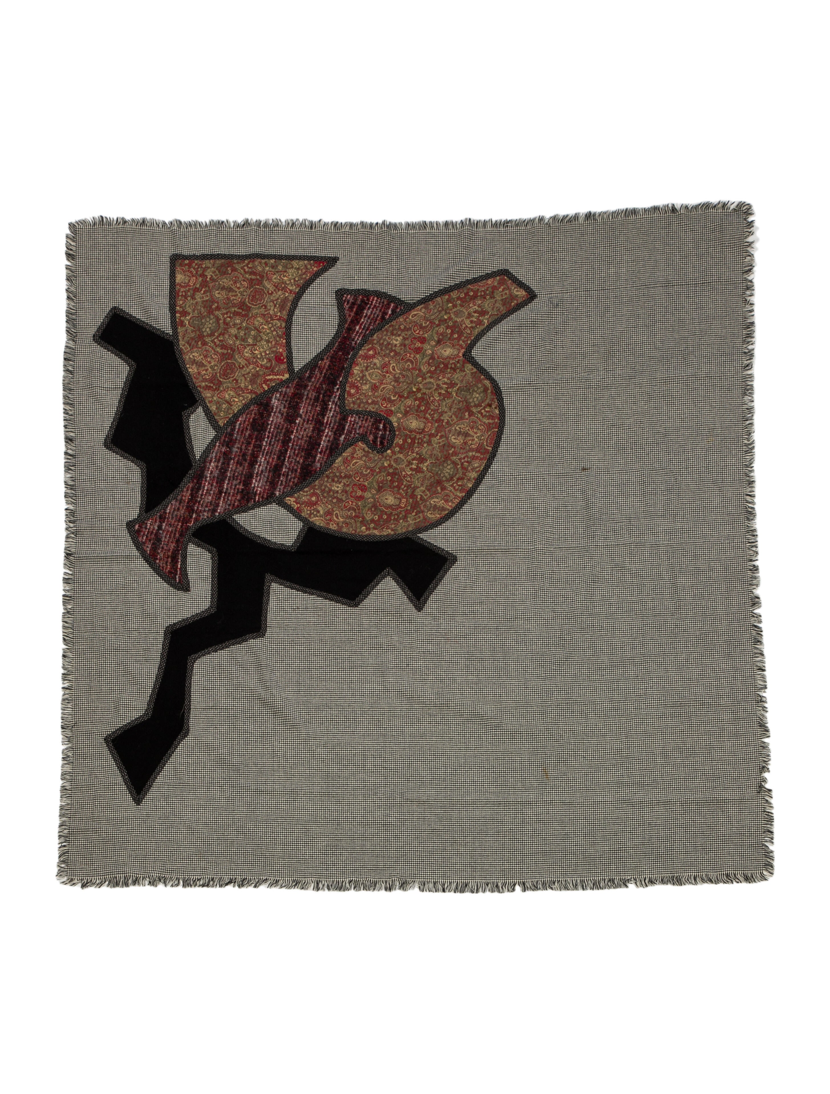 Koos Van Den Akker Lambswool Graphic Print Scarf