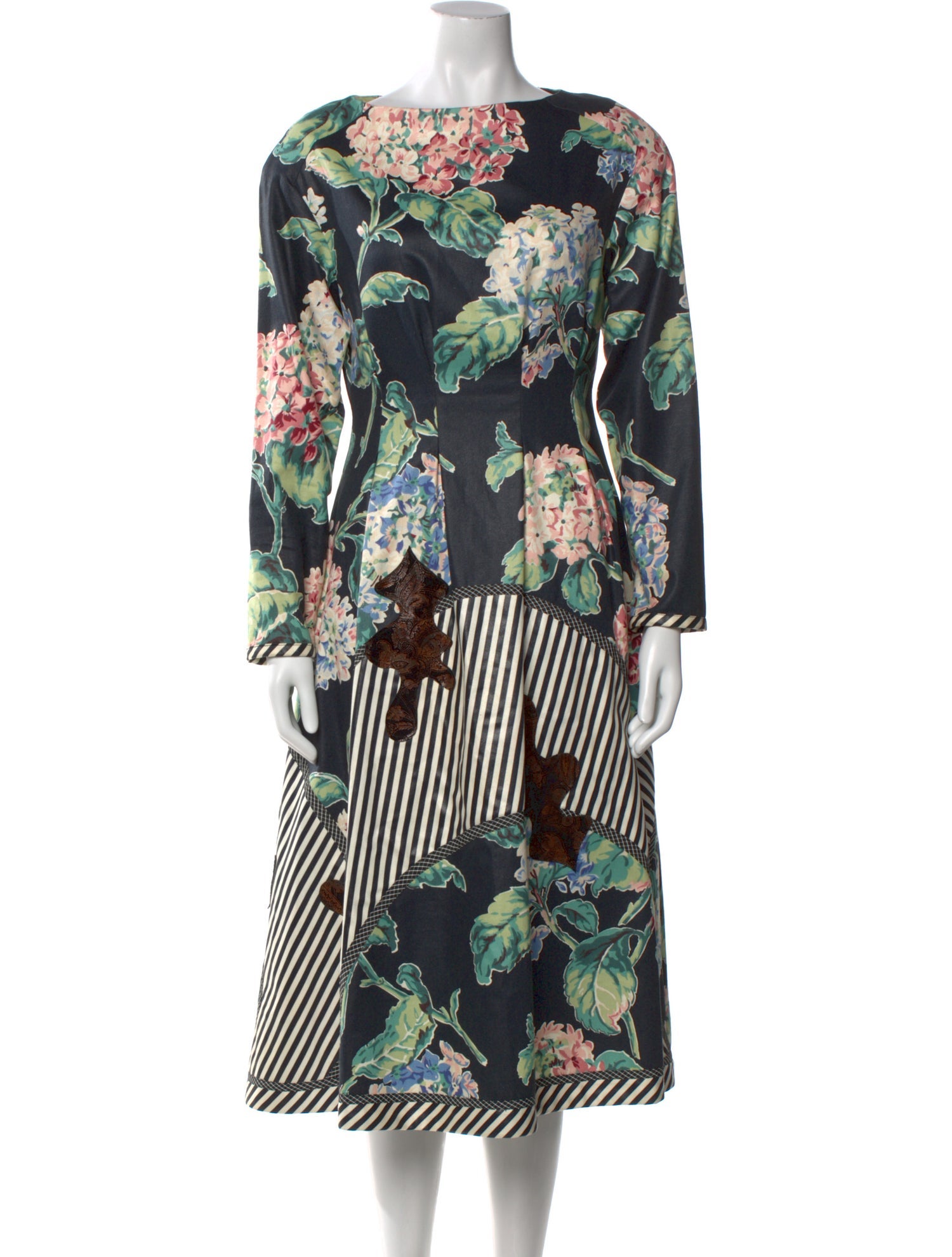 Koos Van Den Akker Floral Print Midi Length Dress