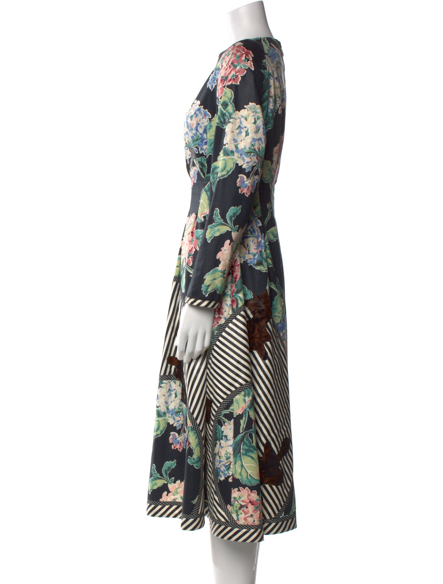 Koos Van Den Akker Floral Print Midi Length Dress
