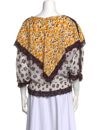 Koos Van Den Akker Printed Bateau Neckline Blouse