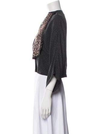 Koos Van Den Akker Printed Bateau Neckline Crop Top