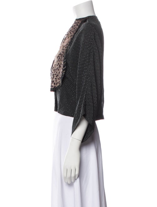 Koos Van Den Akker Printed Bateau Neckline Crop Top