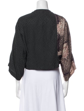 Koos Van Den Akker Printed Bateau Neckline Crop Top