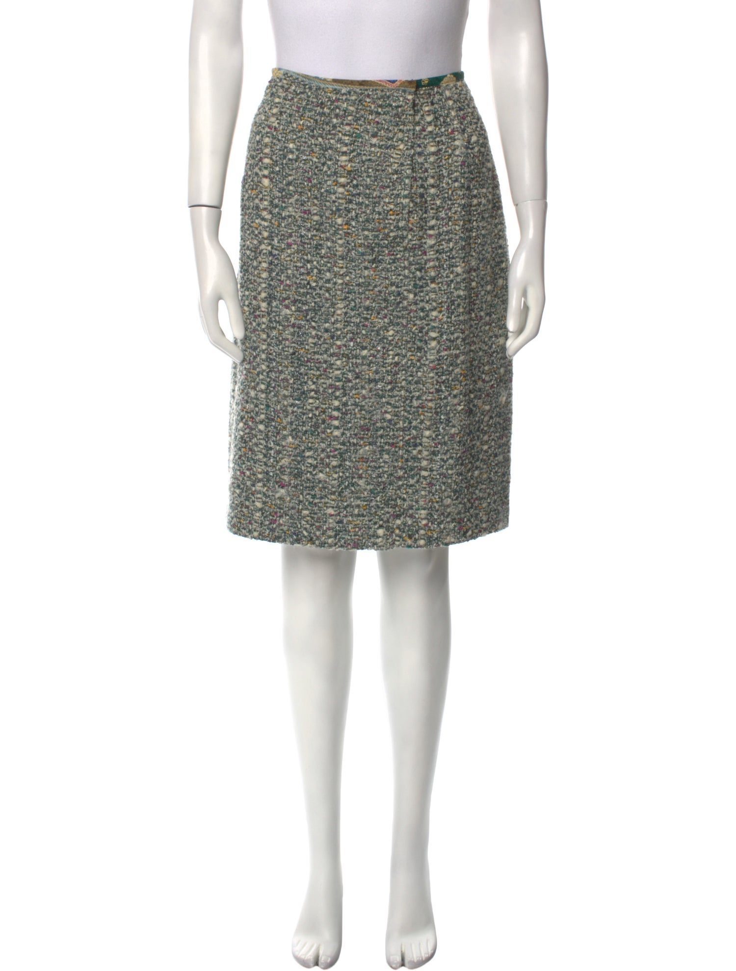 Koos Van Den Akker Tweed Pattern Knee-Length Skirt