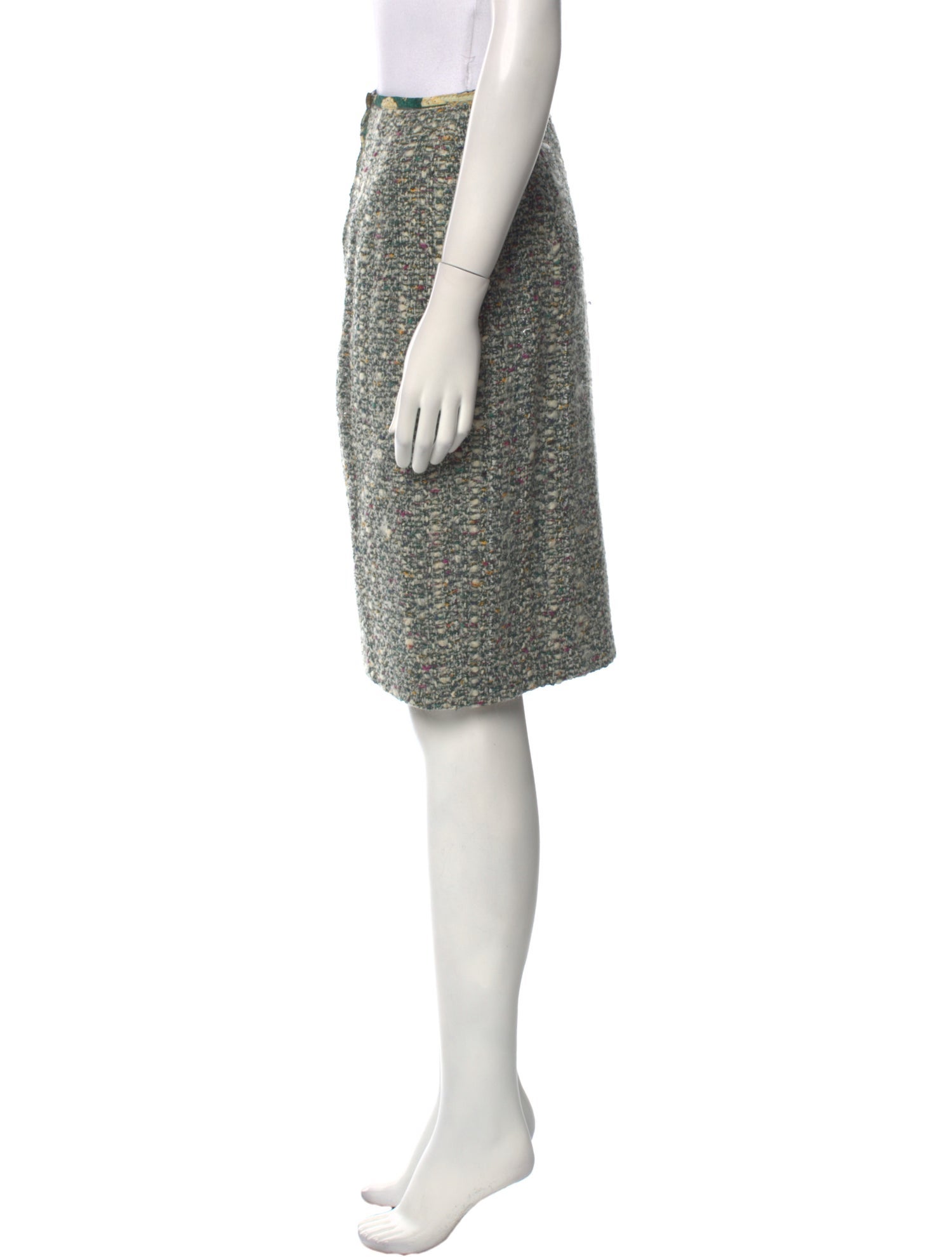 Koos Van Den Akker Tweed Pattern Knee-Length Skirt