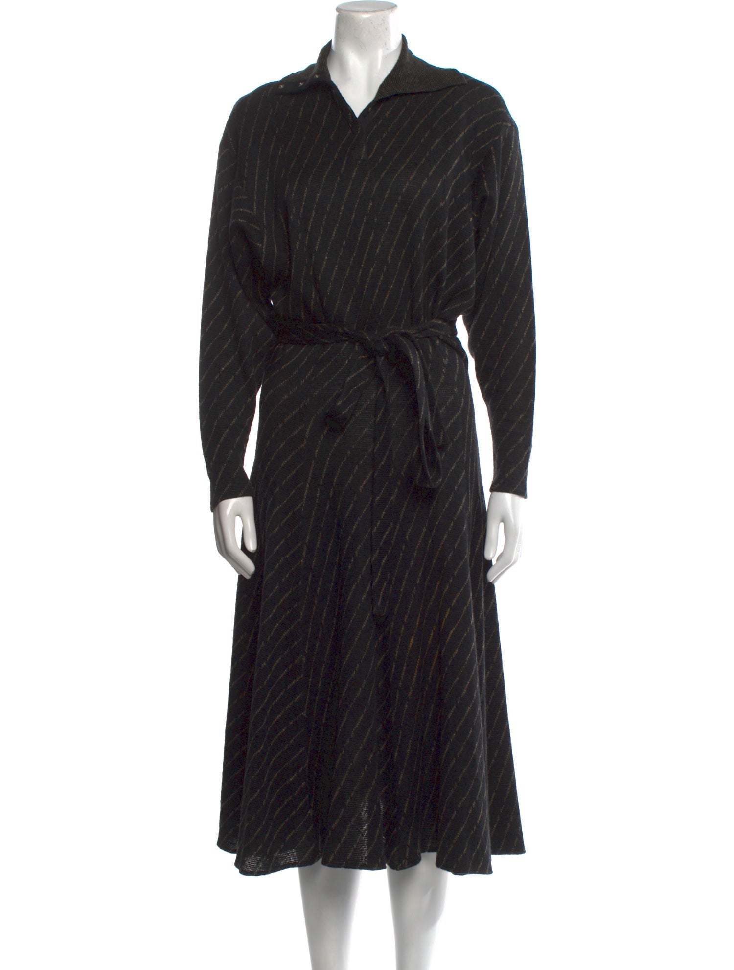 Koos Van Den Akker Striped Midi Length Dress