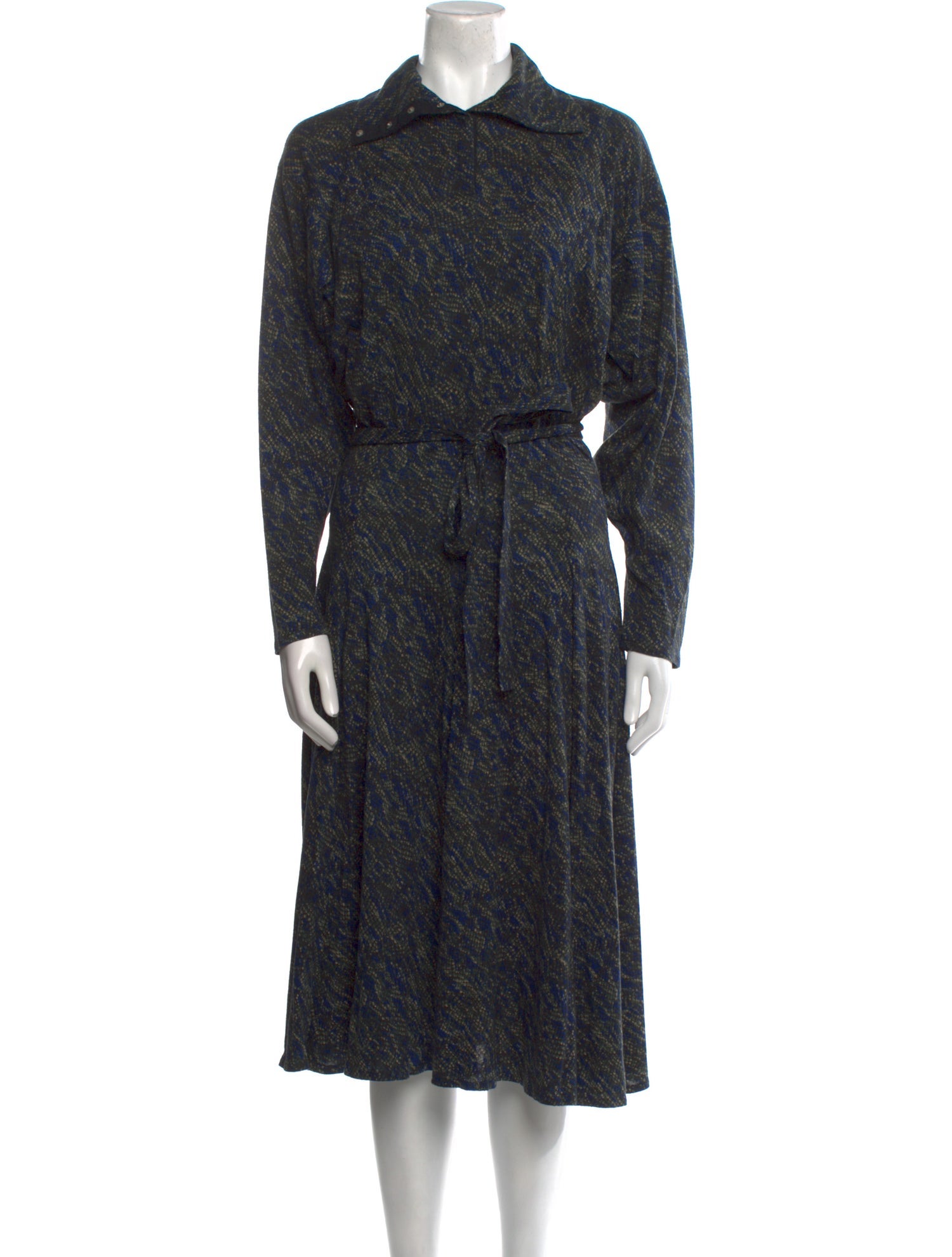 Koos Van Den Akker Silk Midi Length Dress