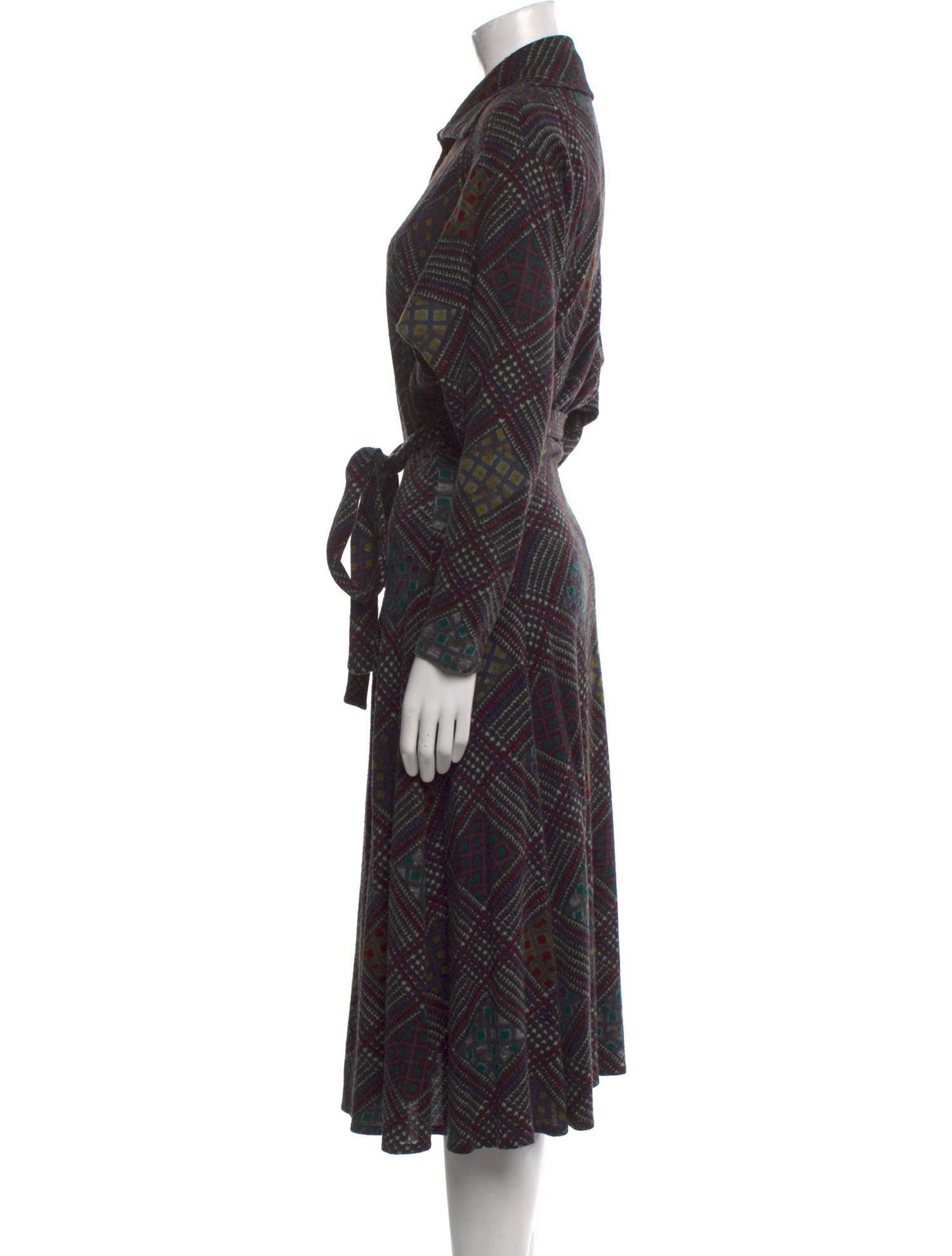 Koos Van Den Akker Plaid Print Midi Length Dress