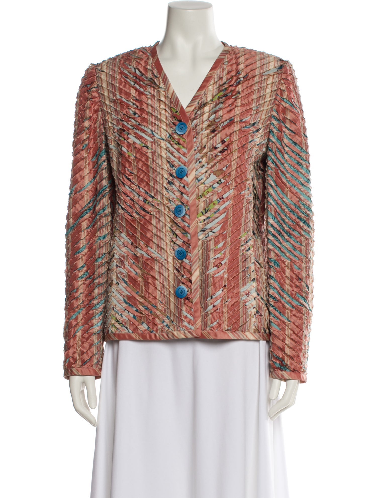 Koos Van Den Akker Silk Tweed Pattern Blazer