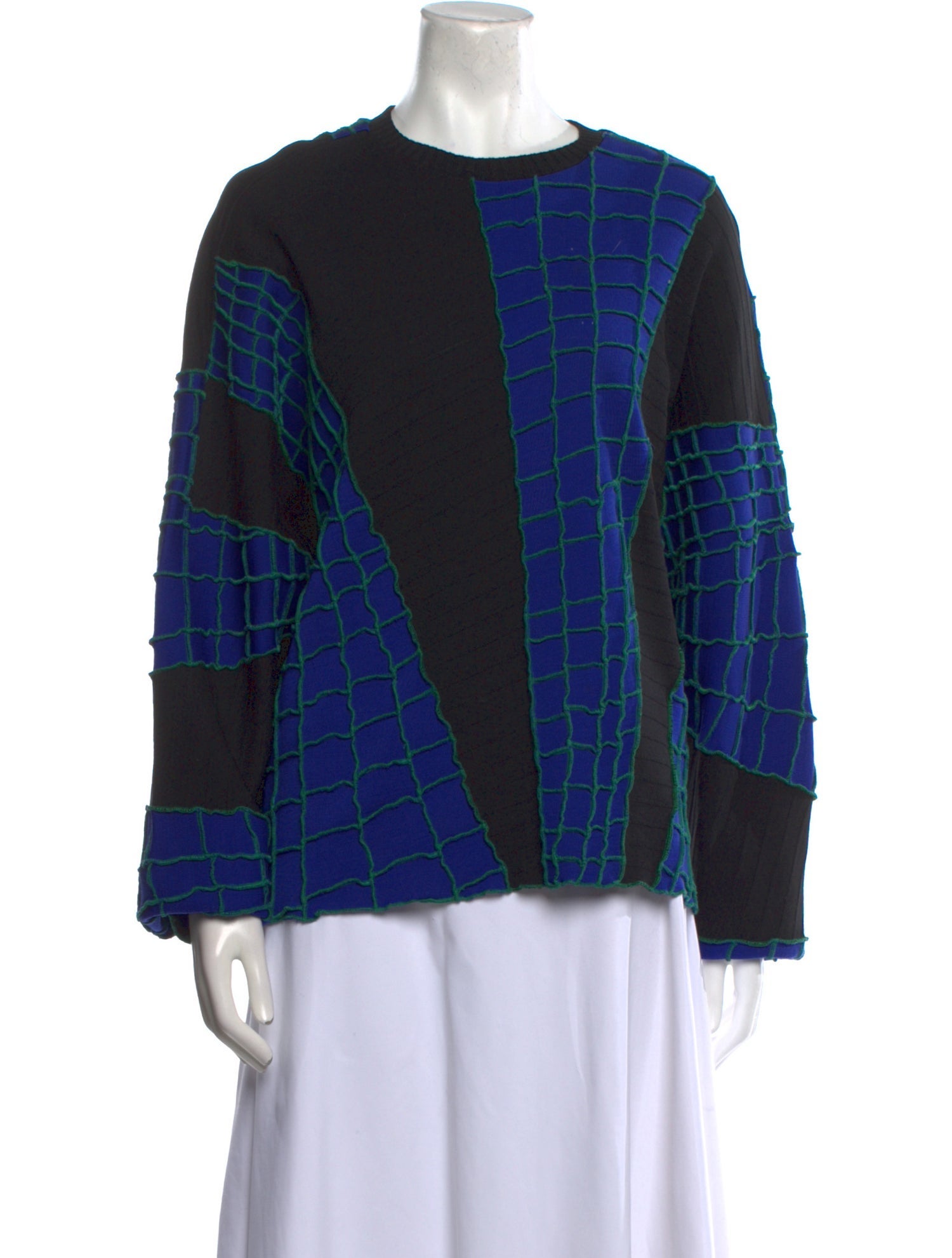 Koos Van Den Akker Plaid Print Crew Neck Sweater