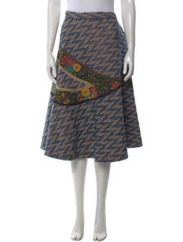 Pre-owned Koos Van Den Akker Vintage Midi Length Skirt In Blue