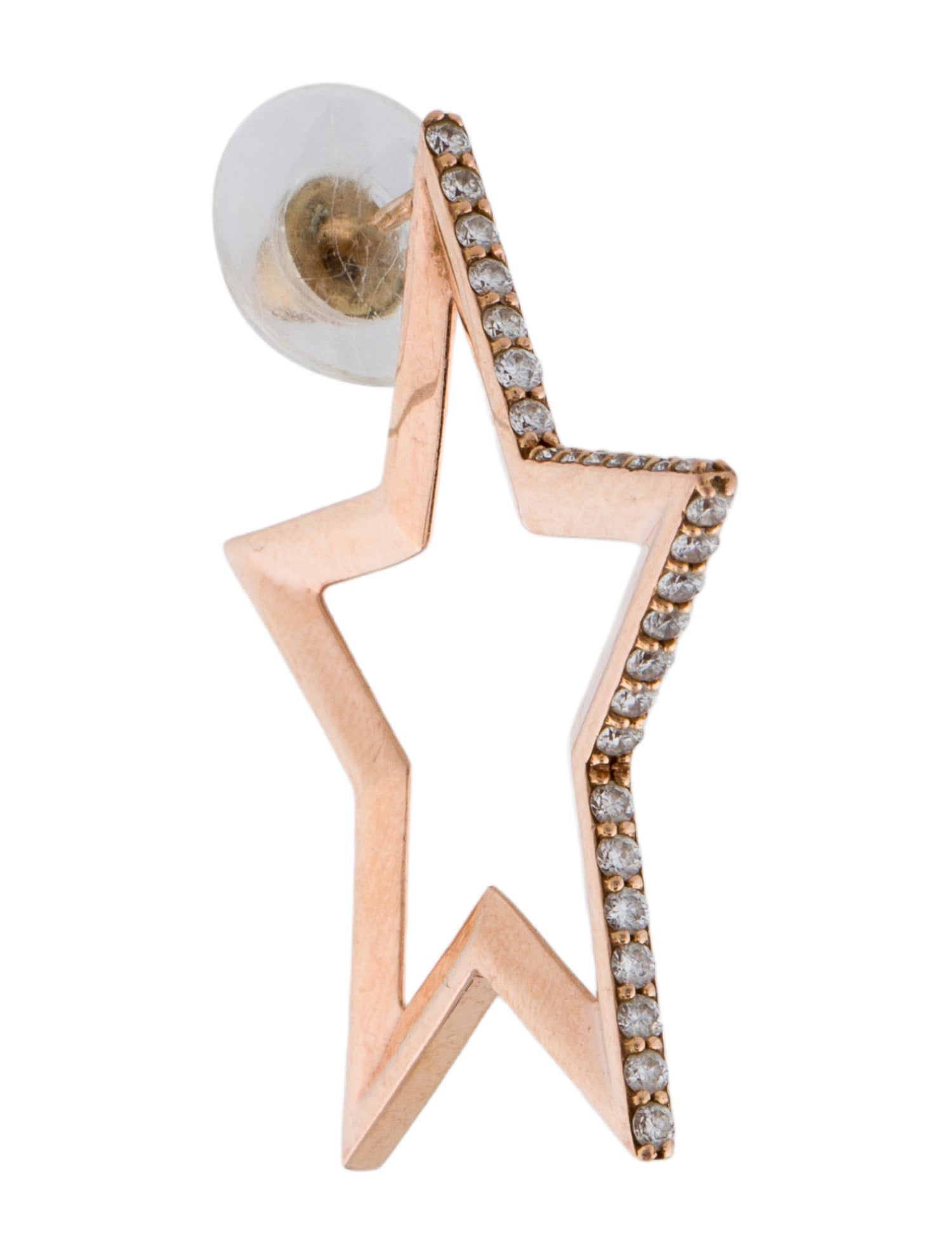 Earrings kWIT 14K Diamond Star Single Hoop Earring