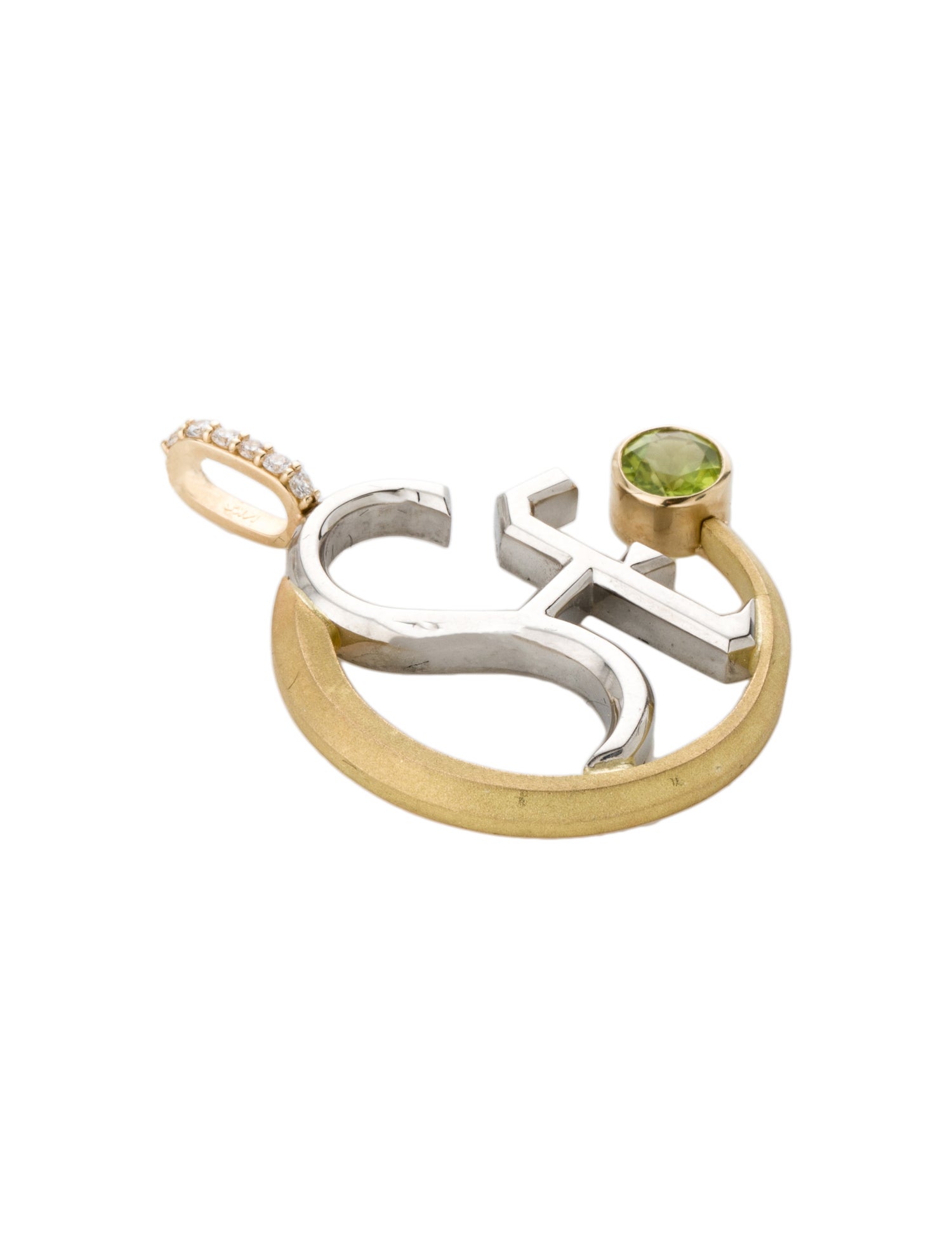 Steven Kretchmer Platinum Peridot & Diamond She Counts! Pendant