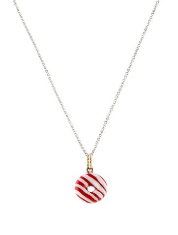 Kristin Hanson Pendant Necklace Enamel Donut