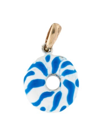 Kristin Hanson Pendant Necklace Two-Tone Enamel Donut