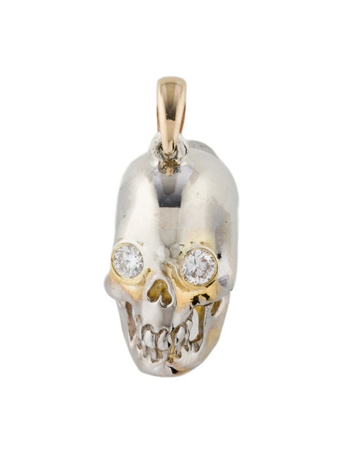 Kristin Hanson Two-Tone Lab-Grown Diamond Skull Charm Pendant