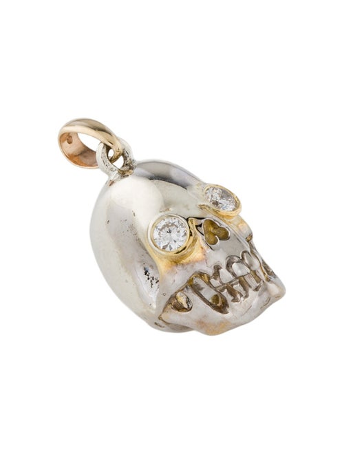 Kristin Hanson Two-Tone Lab-Grown Diamond Skull Charm Pendant