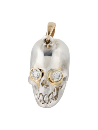 Kristin Hanson Two-Tone Lab-Grown Diamond Skull Charm Pendant
