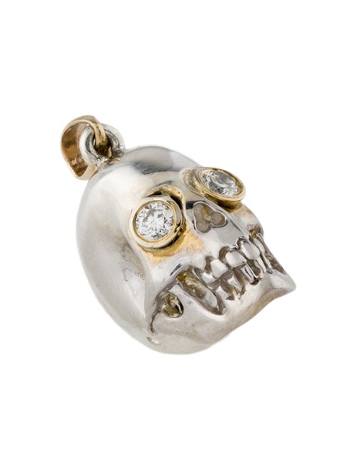 Kristin Hanson Two-Tone Lab-Grown Diamond Skull Charm Pendant