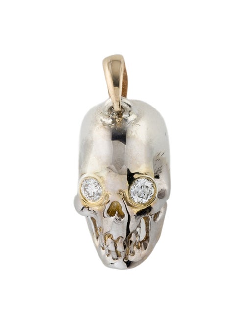 Kristin Hanson Two-Tone Lab-Grown Diamond Skull Charm Pendant