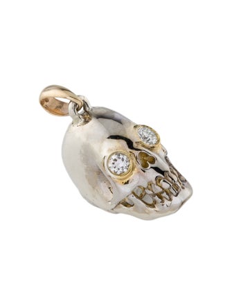 Kristin Hanson Two-Tone Lab-Grown Diamond Skull Charm Pendant