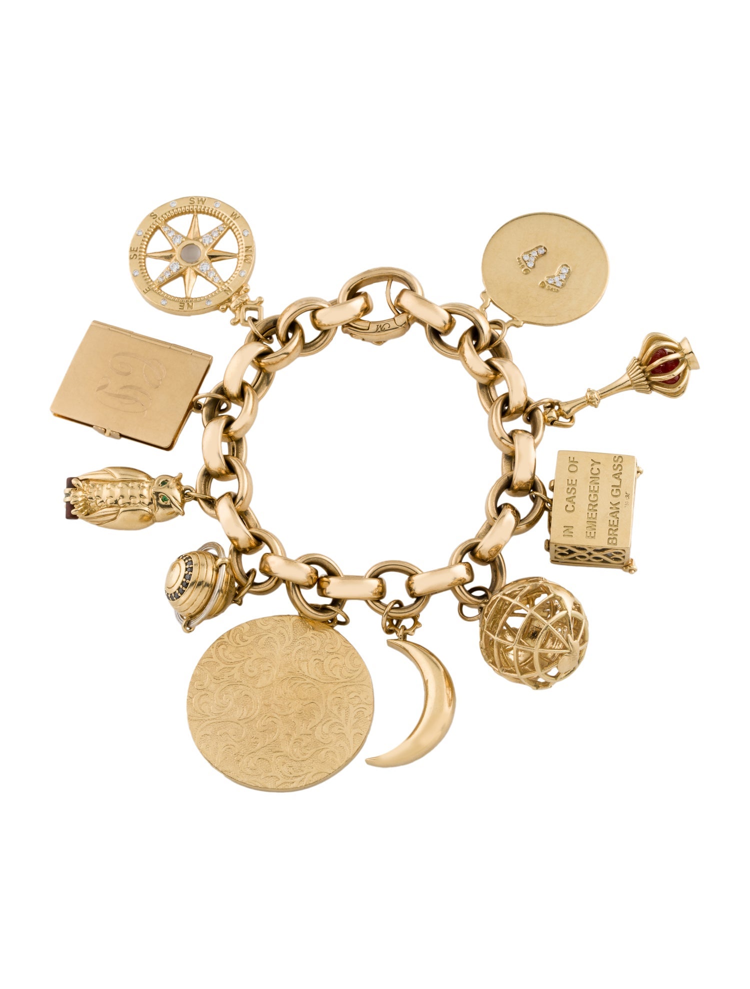 Monica Rich Kosann Multistone Multi-Charm Bracelet