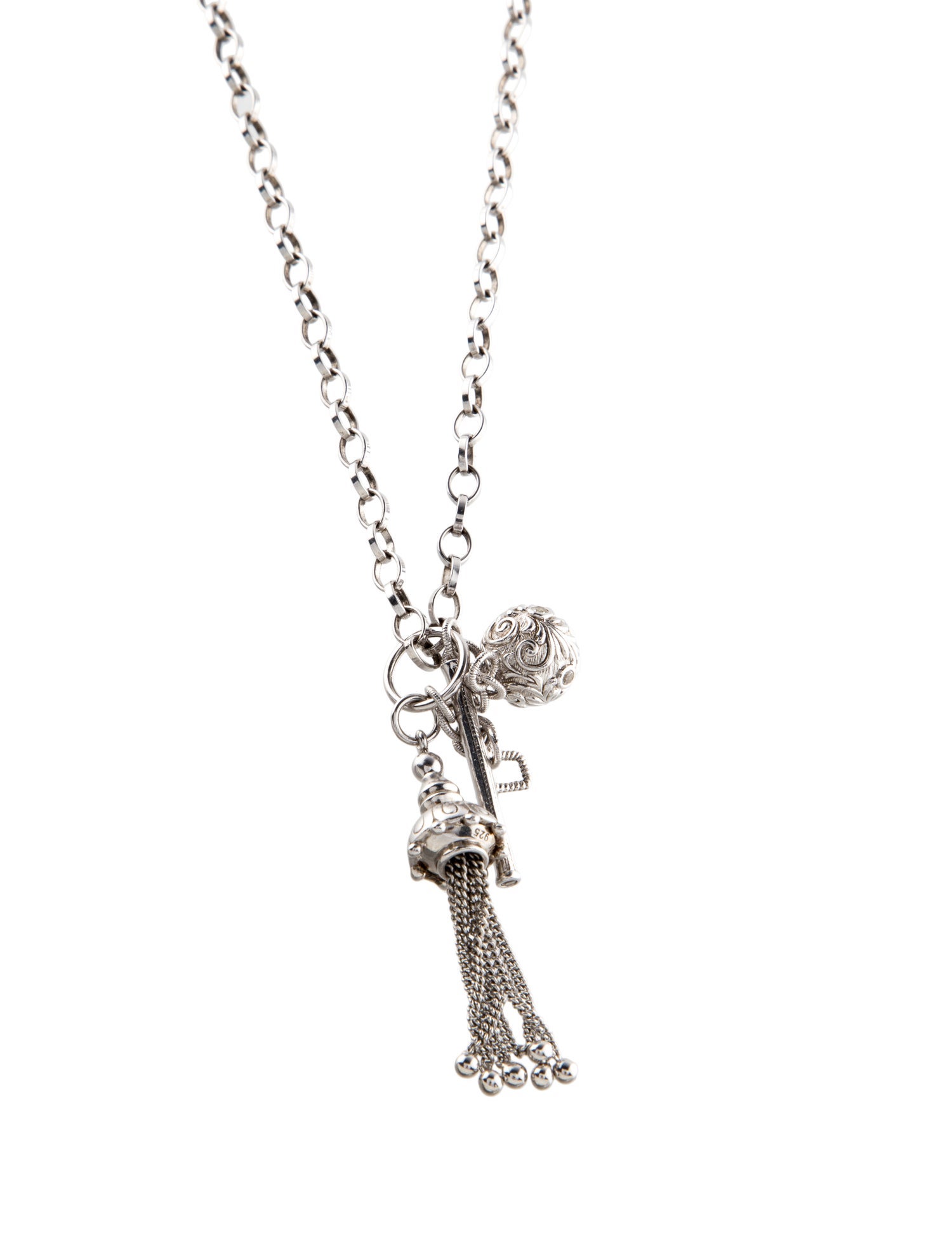 Monica Rich Kosann Sapphire Tassel Toggle Charm Necklace